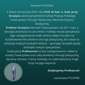 Prof Jerzy Strużyna komunikat PTChPRiE Fot PTChPRiE